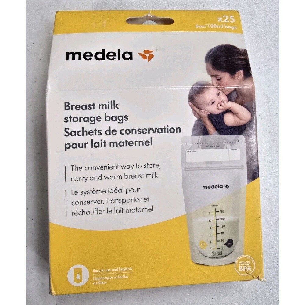 Medela Breast Milk Storage Bags, 25 Count 6oz/180ml NIP